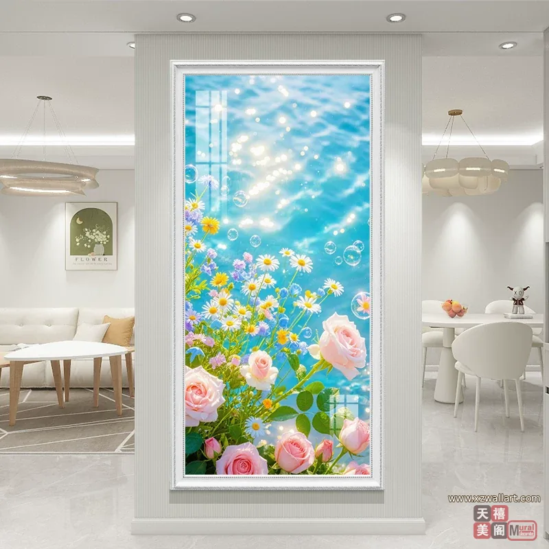抽象 单幅 装饰画 轻奢风 玄关背景墙挂画 晶瓷画