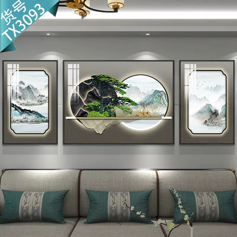 抽象 单幅 装饰画 新中式 客厅背景墙挂画 晶瓷画