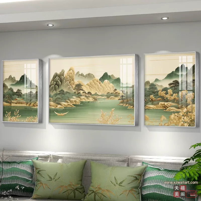 山水 单幅 装饰画 现代简约 客厅背景墙挂画 晶瓷画