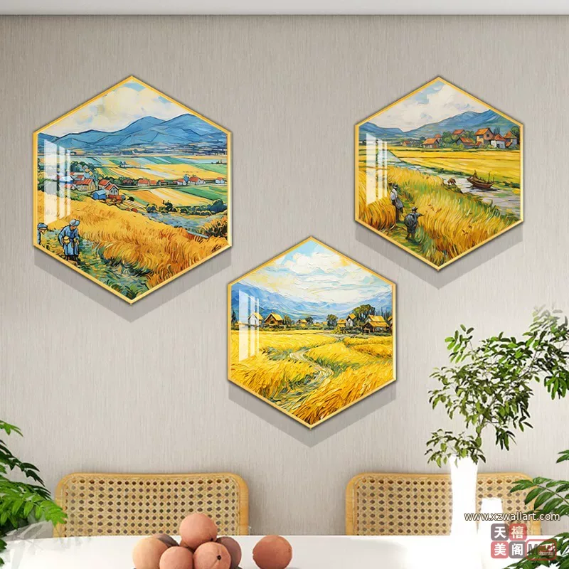 抽象 单幅 装饰画 现代简约 餐厅背景墙挂画 晶瓷画