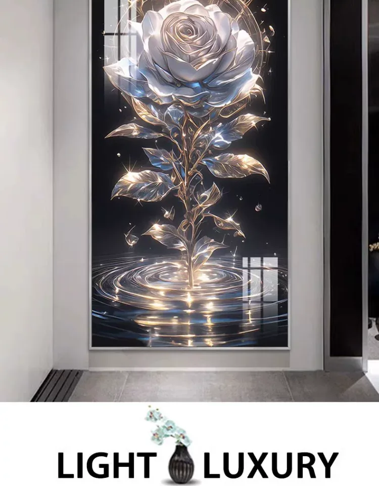 抽象 单幅 装饰画 轻奢风 玄关背景墙挂画 晶瓷画