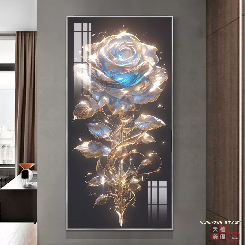 抽象 单幅 装饰画 轻奢风 玄关背景墙挂画 晶瓷画