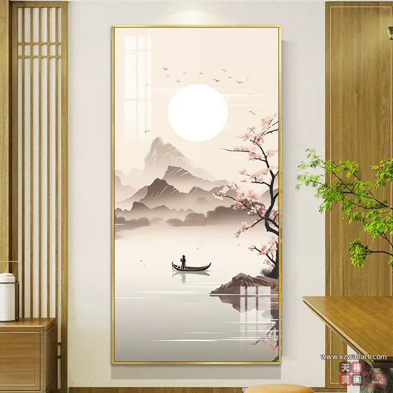 抽象 单幅 装饰画 奶油风 玄关背景墙挂画 晶瓷画