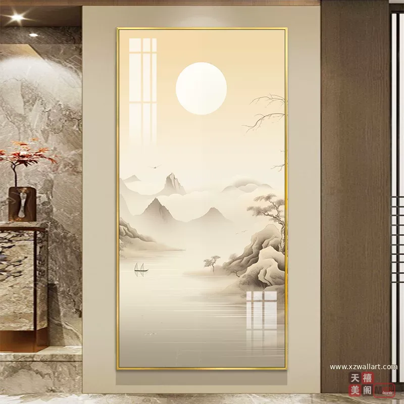 抽象 单幅 装饰画 奶油风 玄关背景墙挂画 晶瓷画