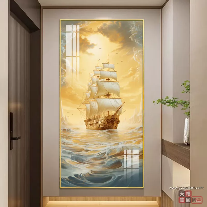 抽象 单幅 装饰画 现代简约 玄关背景墙挂画 晶瓷画