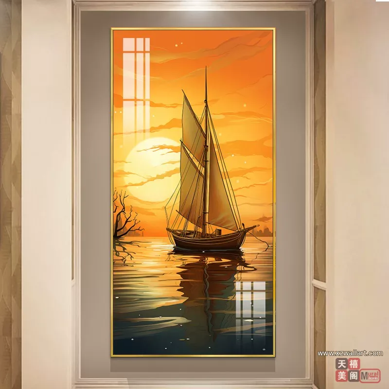 抽象 单幅 装饰画 现代简约 玄关背景墙挂画 晶瓷画