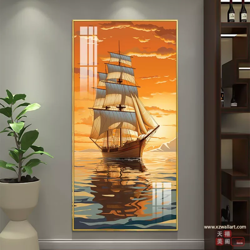 抽象 单幅 装饰画 现代简约 玄关背景墙挂画 晶瓷画