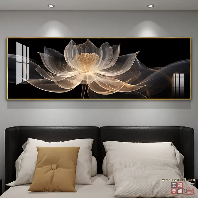 抽象 单幅 装饰画 轻奢风 卧室背景墙挂画 晶瓷画
