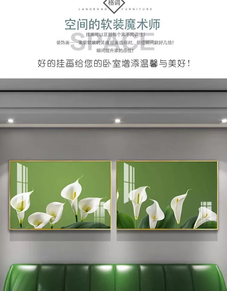 抽象 单幅 装饰画 轻奢风 卧室背景墙挂画 晶瓷画
