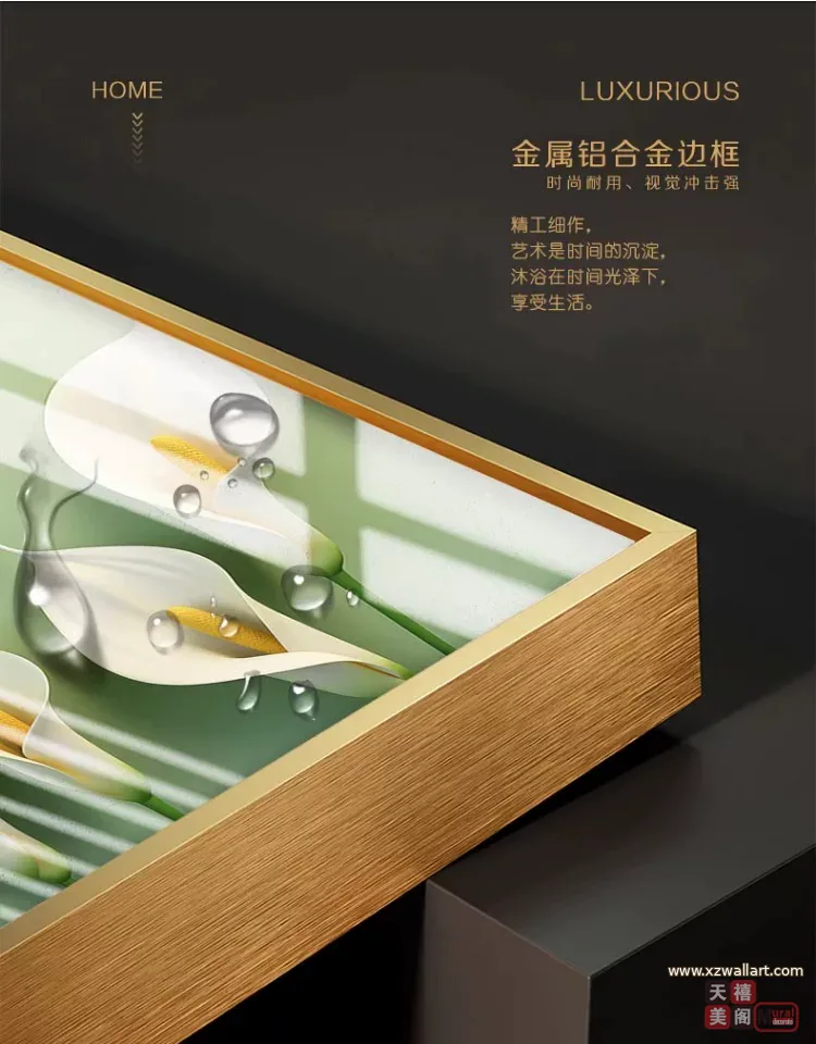 抽象 单幅 装饰画 轻奢风 卧室背景墙挂画 晶瓷画