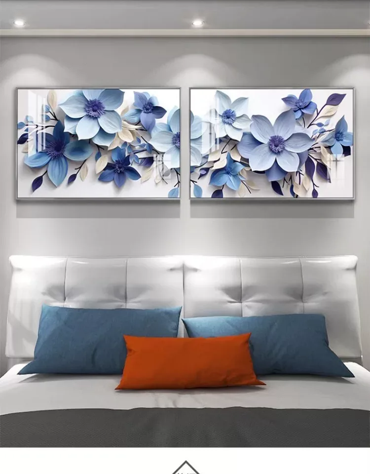 花 单幅 装饰画 轻奢风 卧室背景墙挂画 晶瓷画