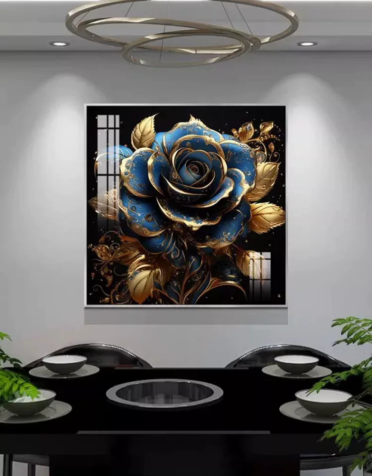 花 单幅 装饰画 轻奢风 餐厅背景墙挂画 晶瓷画