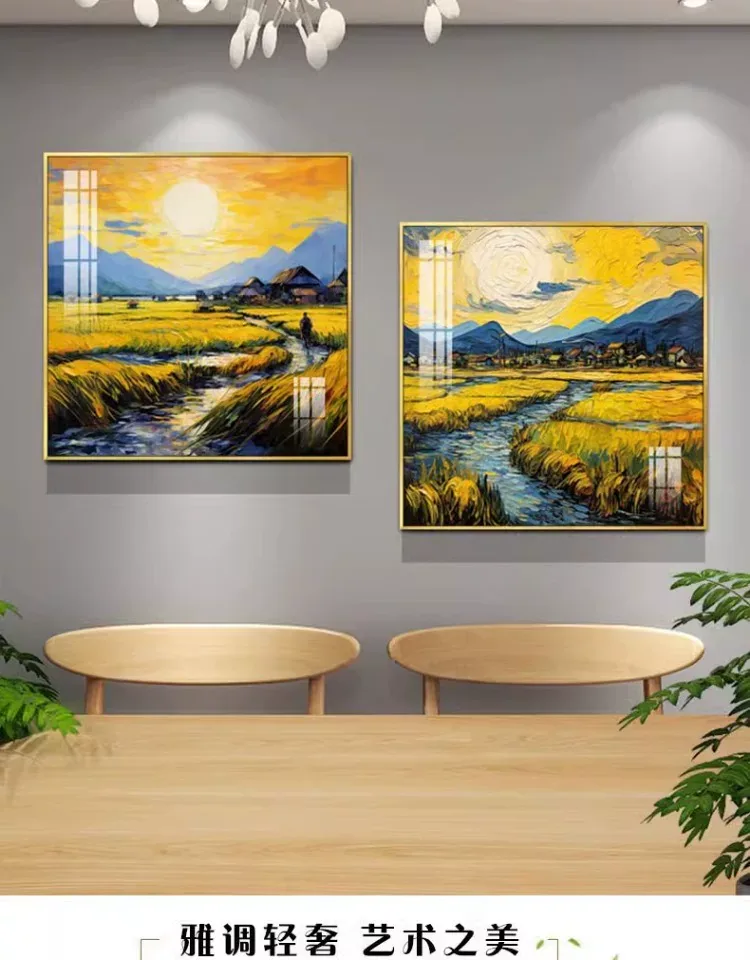 抽象 单幅 装饰画 轻奢风 餐厅背景墙挂画 晶瓷画