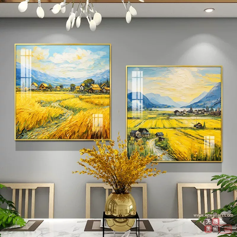 抽象 单幅 装饰画 轻奢风 餐厅背景墙挂画 晶瓷画