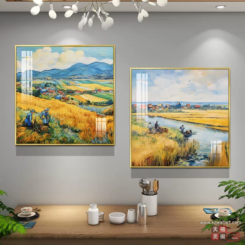 抽象 单幅 装饰画 轻奢风 餐厅背景墙挂画 晶瓷画