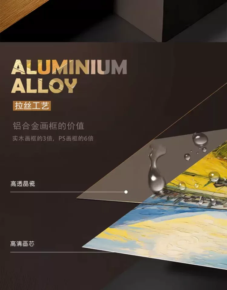 抽象 单幅 装饰画 轻奢风 餐厅背景墙挂画 晶瓷画