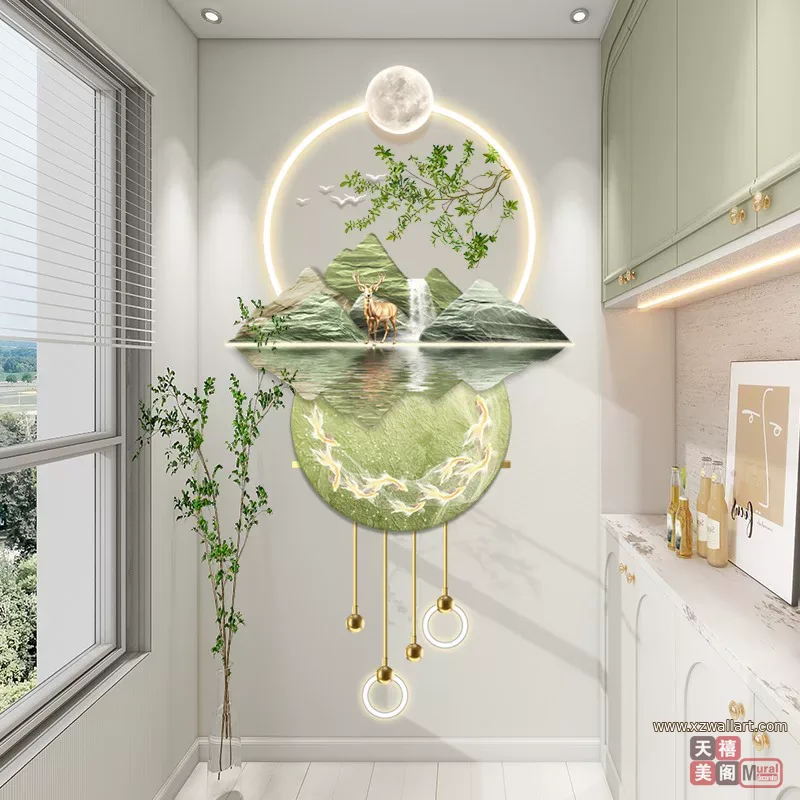抽象 单幅 装饰画 奶油风 玄关背景墙挂画 晶瓷画