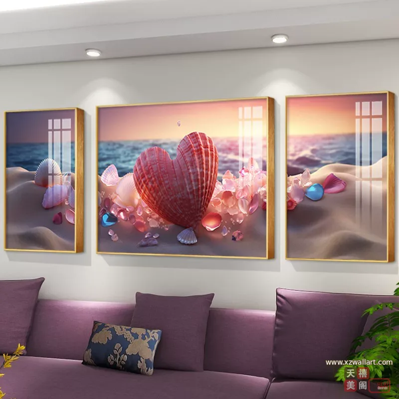 抽象 单幅 装饰画 轻奢风 客厅背景墙挂画 晶瓷画