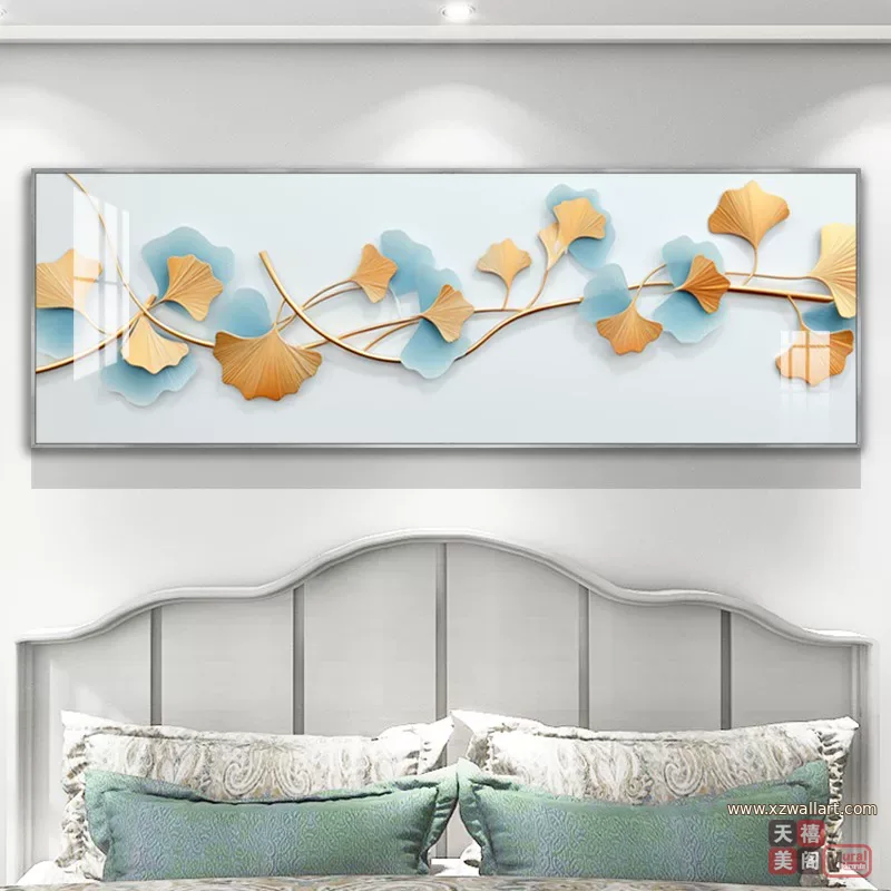 抽象 单幅 装饰画 轻奢风 卧室背景墙挂画 晶瓷画