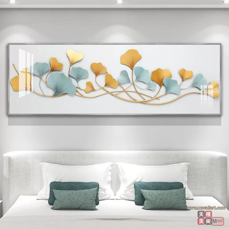 抽象 单幅 装饰画 轻奢风 卧室背景墙挂画 晶瓷画