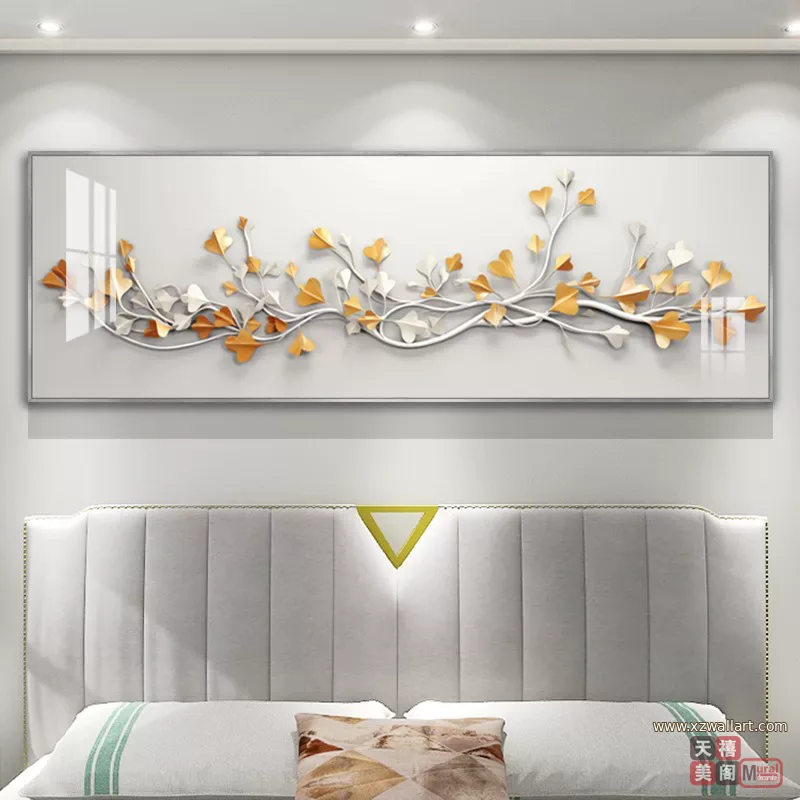 抽象 单幅 装饰画 轻奢风 卧室背景墙挂画 晶瓷画