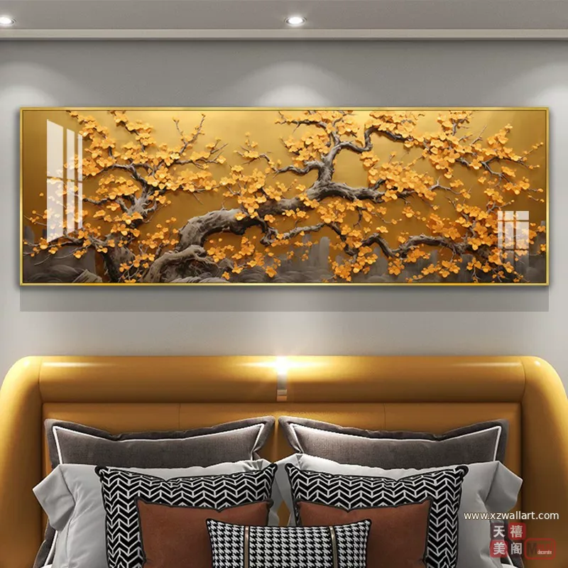 抽象 单幅 装饰画 轻奢风 卧室背景墙挂画 晶瓷画