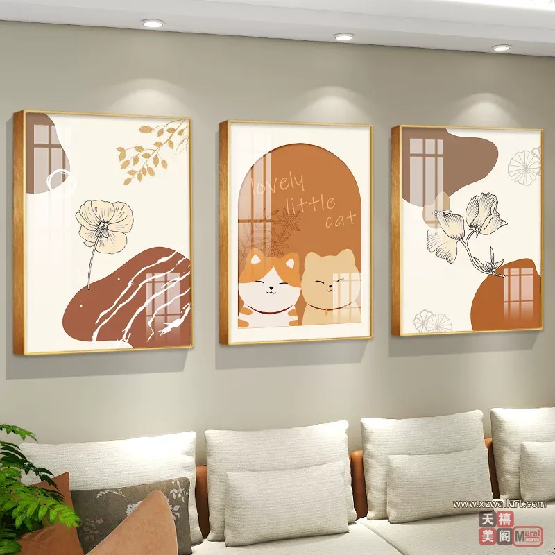 抽象 单幅 装饰画 轻奢风 客厅背景墙挂画 晶瓷画