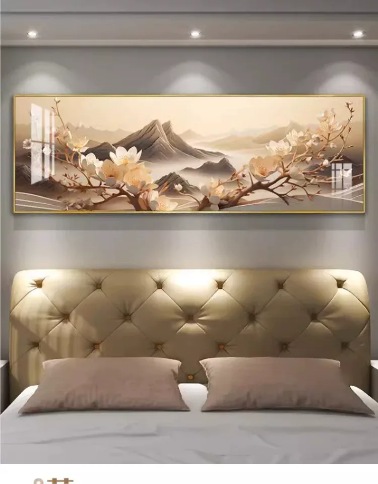抽象 单幅 装饰画 轻奢风 卧室背景墙挂画 晶瓷画