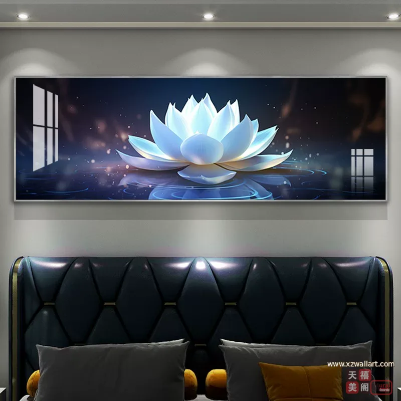 抽象 单幅 装饰画 轻奢风 卧室背景墙挂画 晶瓷画