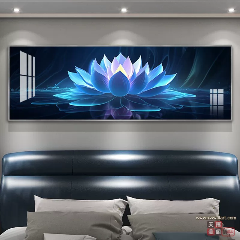 抽象 单幅 装饰画 轻奢风 卧室背景墙挂画 晶瓷画