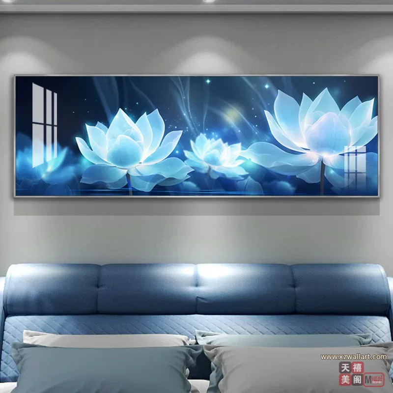 抽象 单幅 装饰画 轻奢风 卧室背景墙挂画 晶瓷画