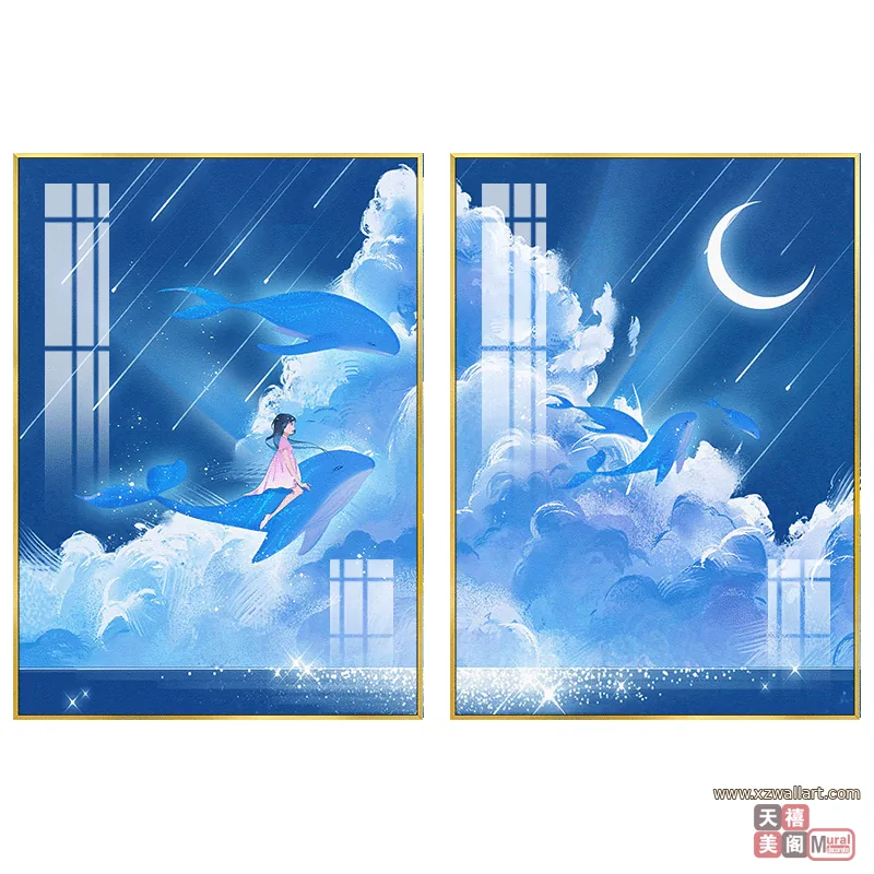 抽象 单幅 装饰画 轻奢风 卧室背景墙挂画 晶瓷画