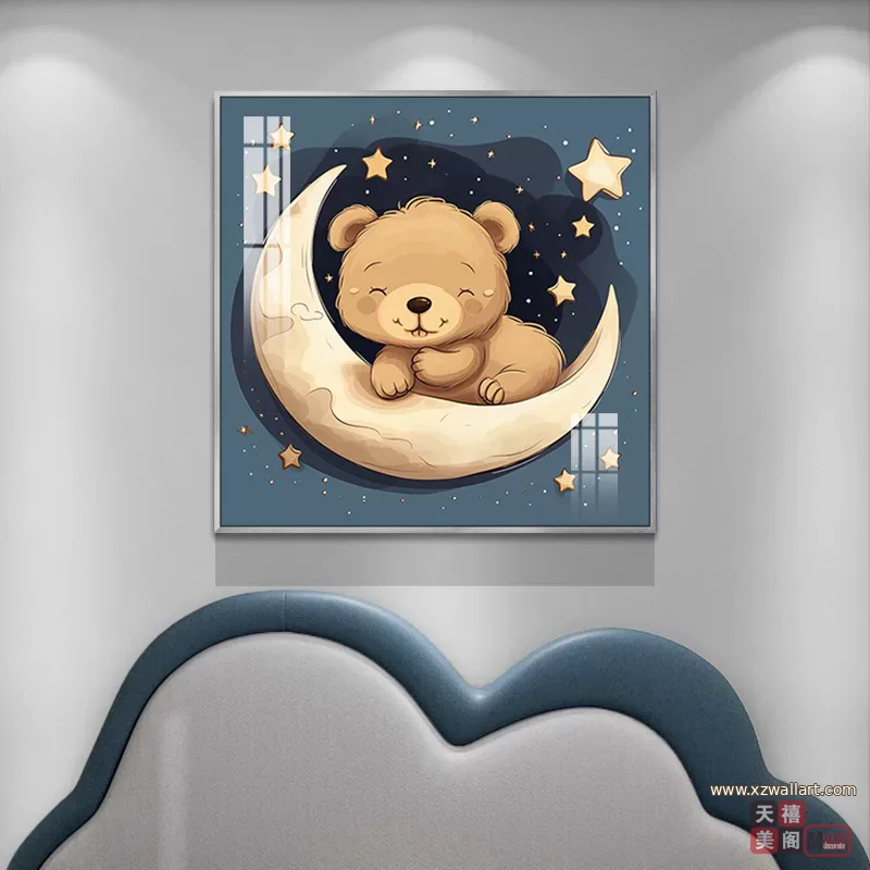 抽象 单幅 装饰画 轻奢风 卧室背景墙挂画 晶瓷画