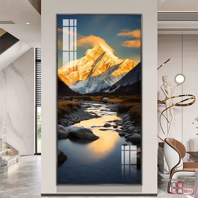 抽象 单幅 装饰画 轻奢风 玄关背景墙挂画 晶瓷画