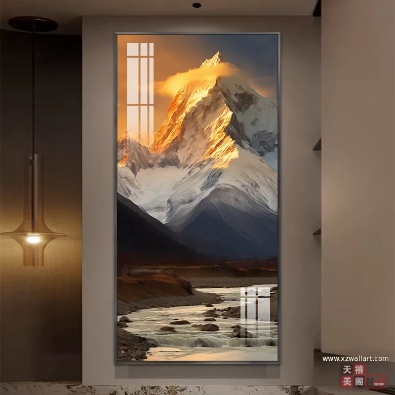 抽象 单幅 装饰画 轻奢风 玄关背景墙挂画 晶瓷画