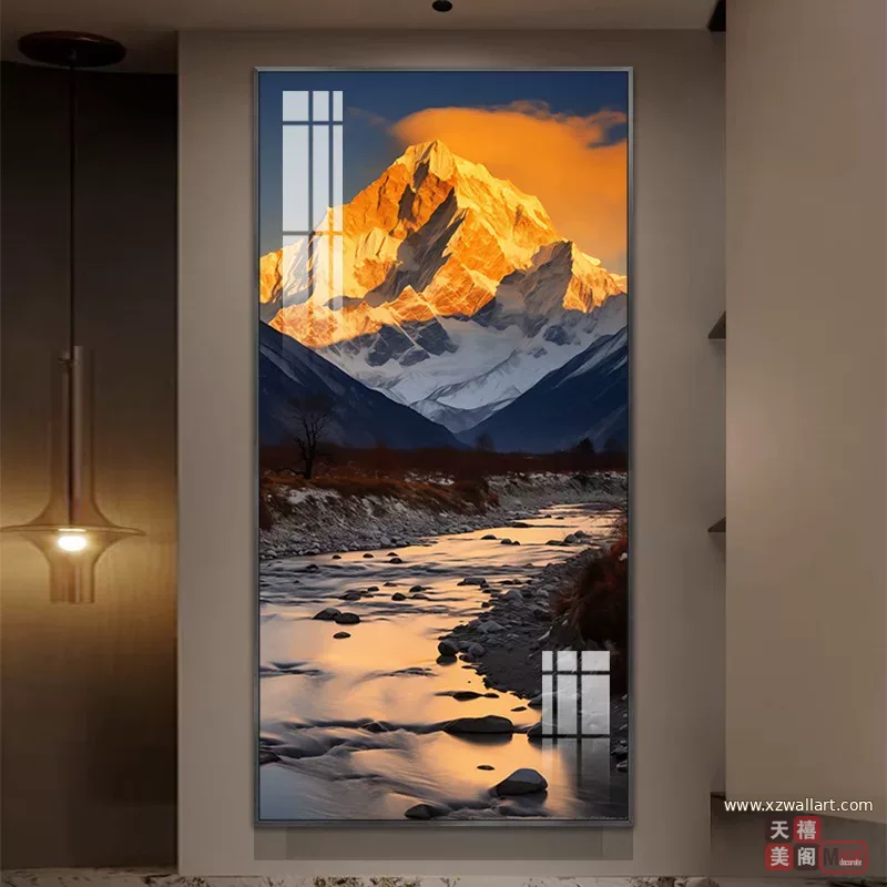 抽象 单幅 装饰画 轻奢风 玄关背景墙挂画 晶瓷画