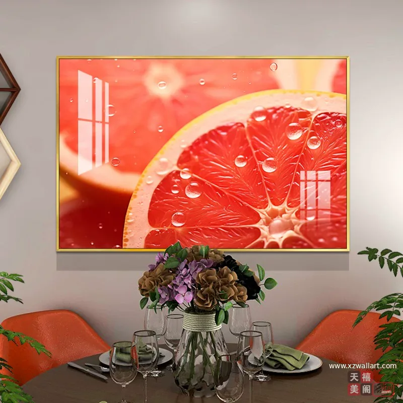 抽象 单幅 装饰画 轻奢风 餐厅背景墙挂画 晶瓷画