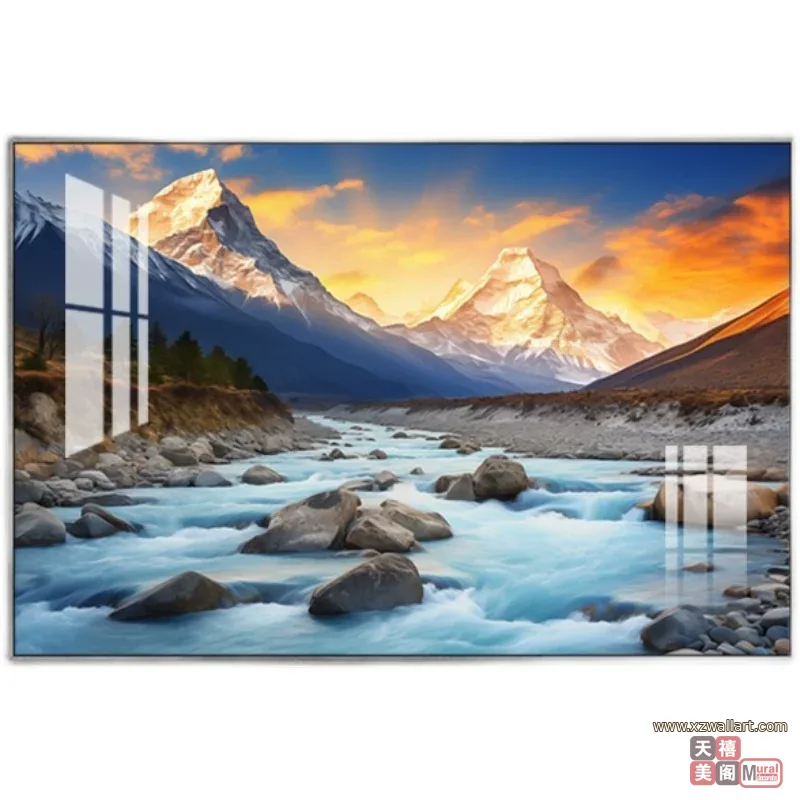 抽象 单幅 装饰画 轻奢风 餐厅背景墙挂画 晶瓷画