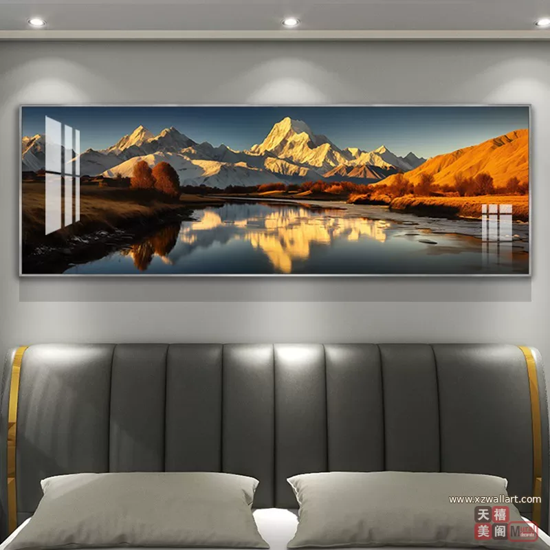 抽象 单幅 装饰画 轻奢风 卧室背景墙挂画 晶瓷画