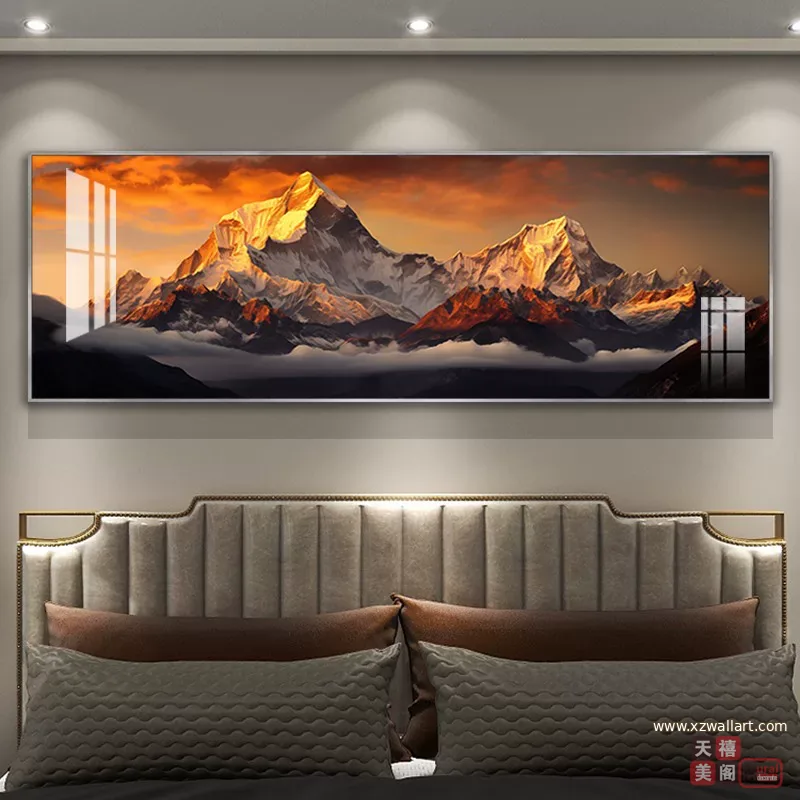 抽象 单幅 装饰画 轻奢风 卧室背景墙挂画 晶瓷画