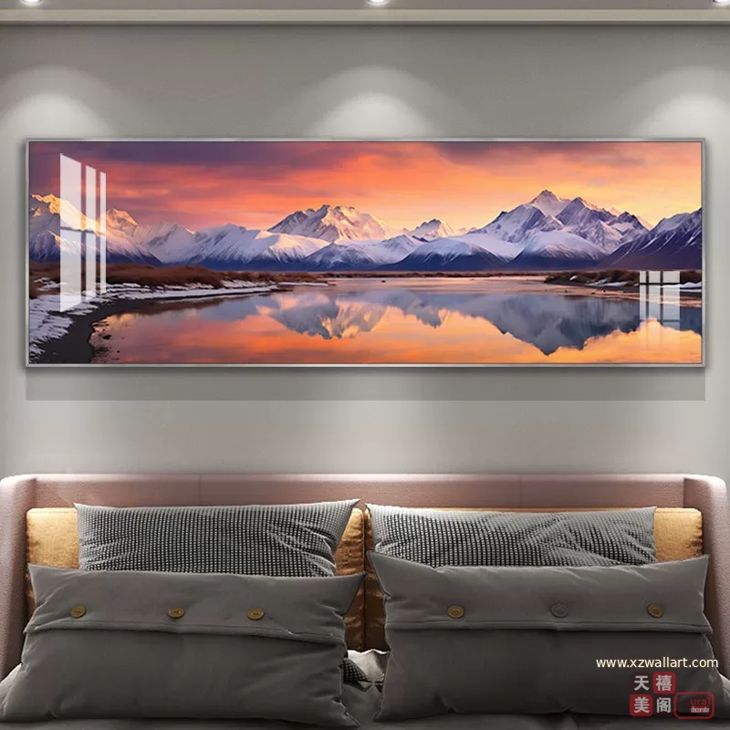 抽象 单幅 装饰画 轻奢风 卧室背景墙挂画 晶瓷画
