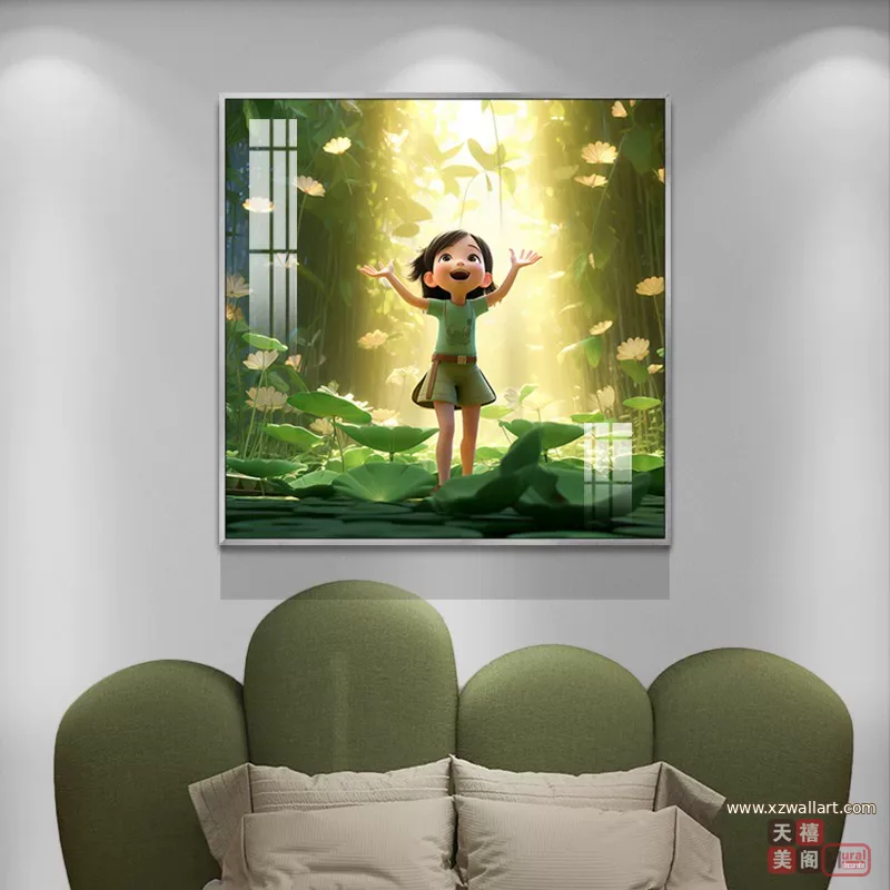 抽象 单幅 装饰画 轻奢风 卧室背景墙挂画 晶瓷画