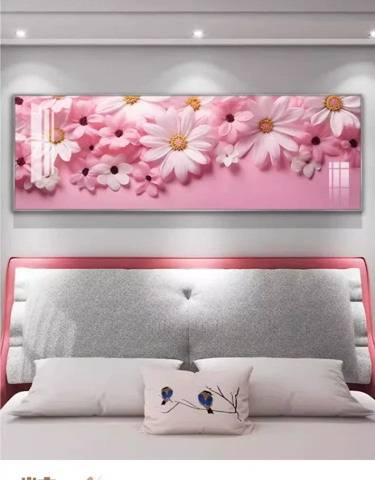 花 单幅 装饰画 现代简约 卧室背景墙挂画 晶瓷画