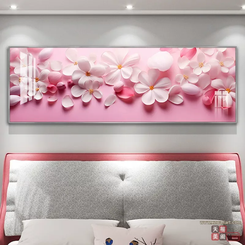 花 单幅 装饰画 现代简约 卧室背景墙挂画 晶瓷画