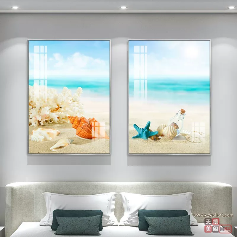 抽象 单幅 装饰画 轻奢风 卧室背景墙挂画 晶瓷画