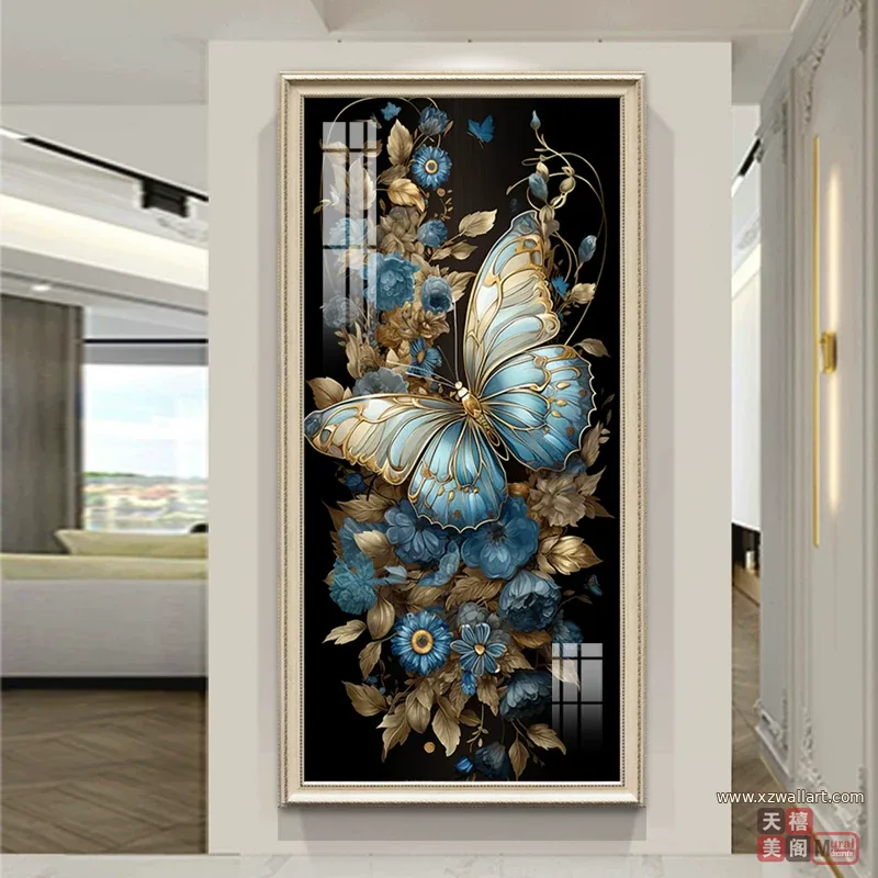 抽象 单幅 装饰画 欧式 玄关背景墙挂画 晶瓷画