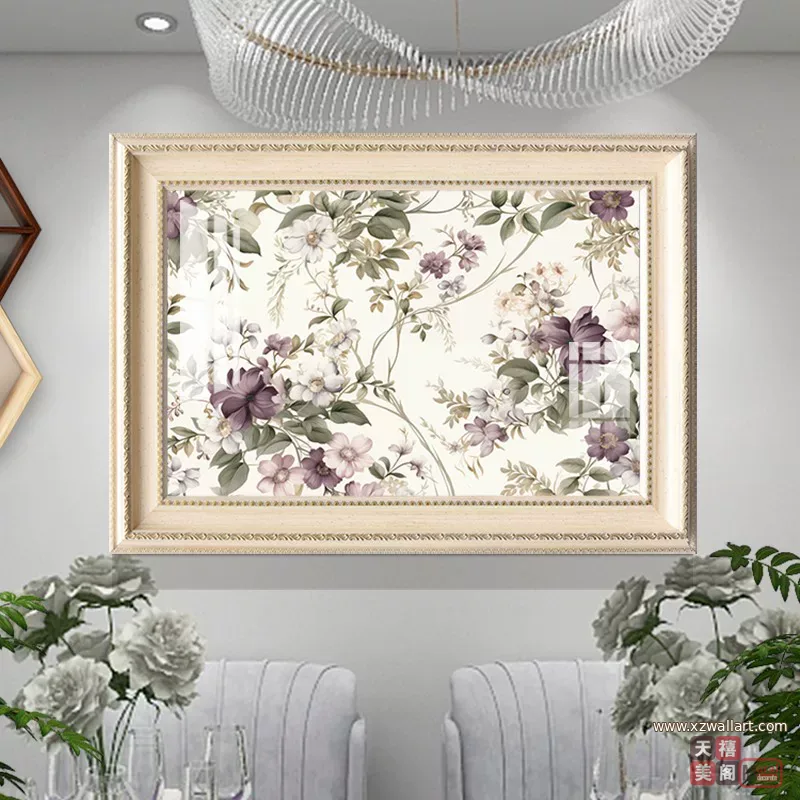 抽象 单幅 装饰画 奶油风 餐厅背景墙挂画 晶瓷画