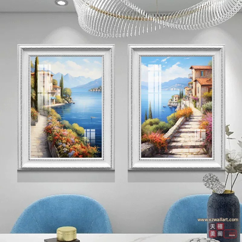 抽象 单幅 装饰画 美式 餐厅背景墙挂画 晶瓷画