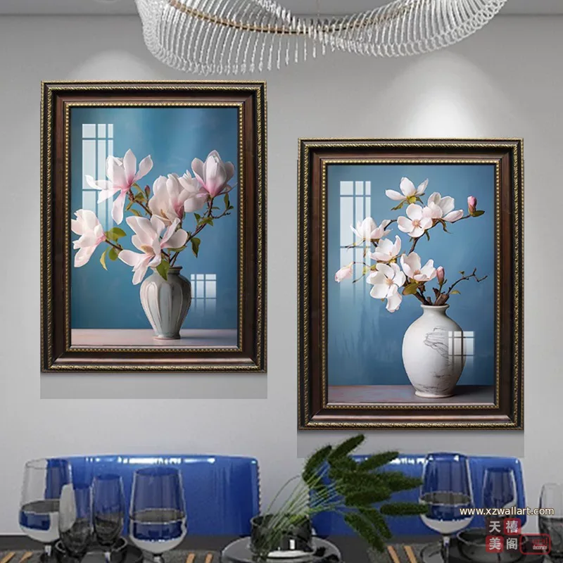 抽象 单幅 装饰画 欧式 餐厅背景墙挂画 晶瓷画