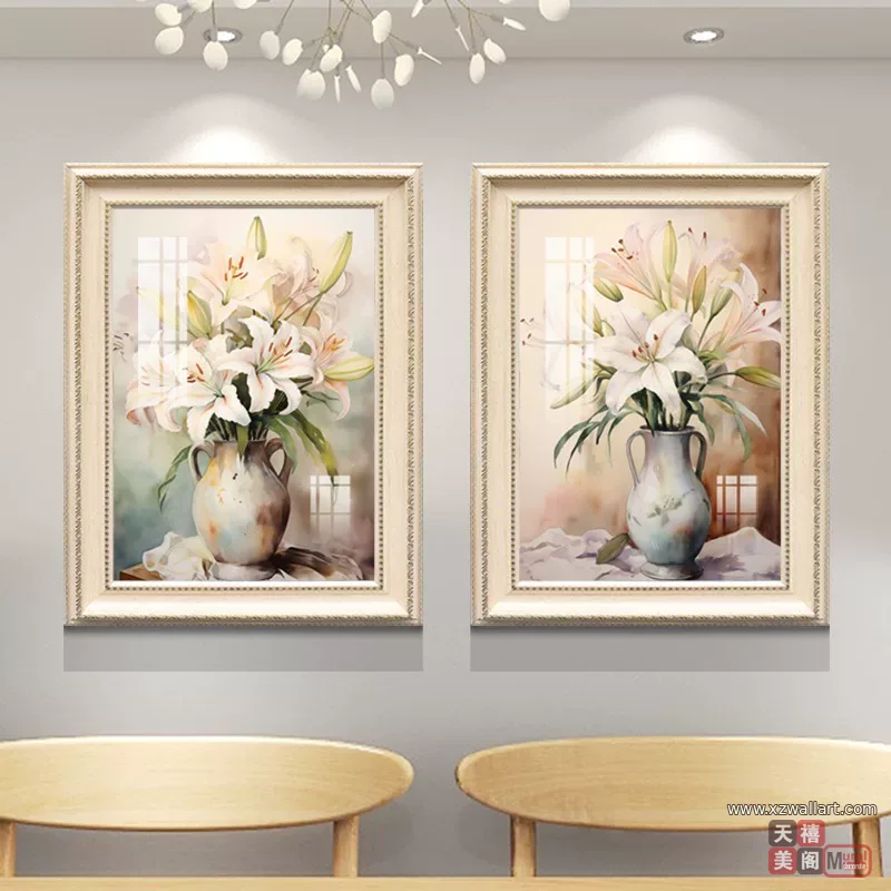 抽象 单幅 装饰画 欧式 餐厅背景墙挂画 晶瓷画